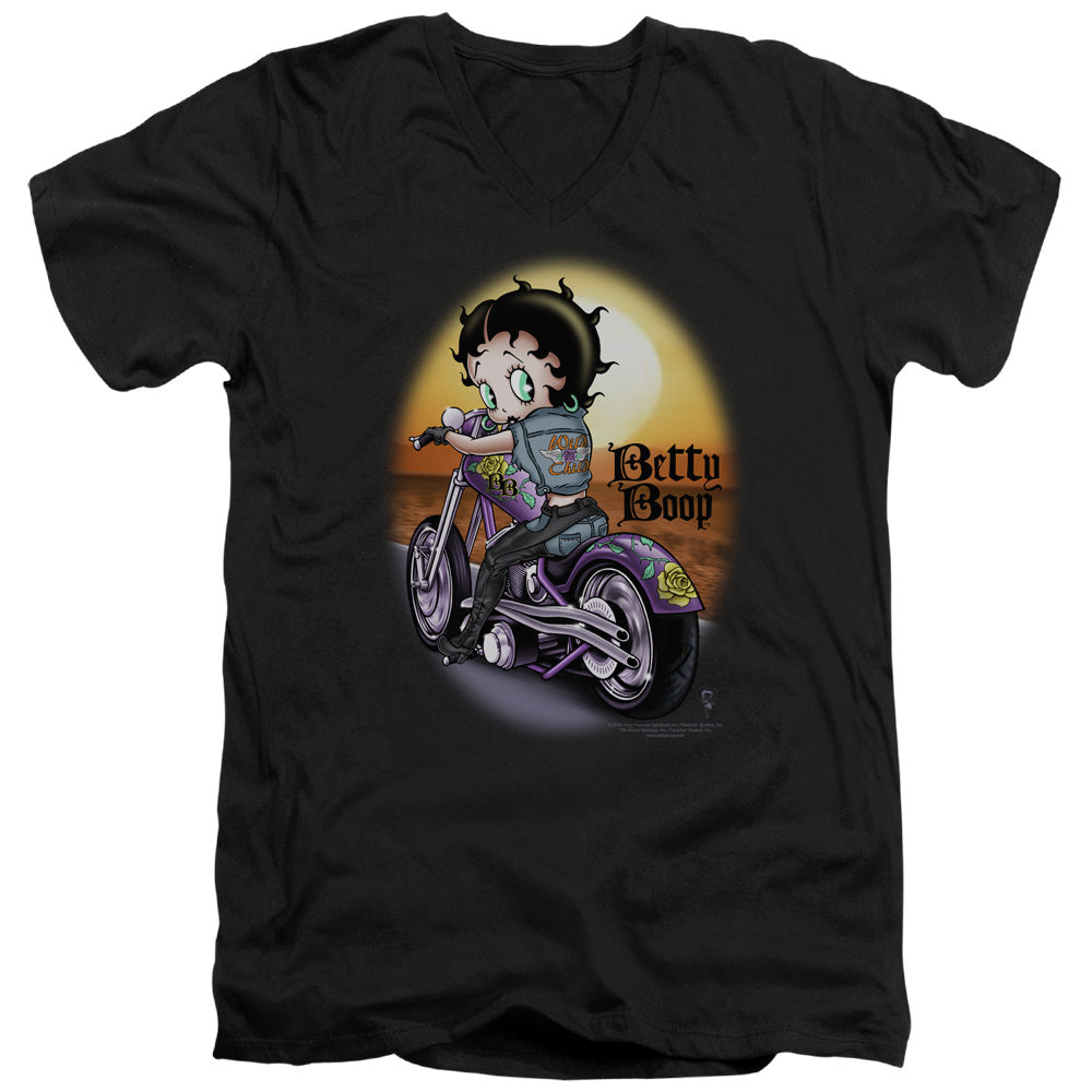 Betty Boop Wild Biker V-Neck T-Shirt