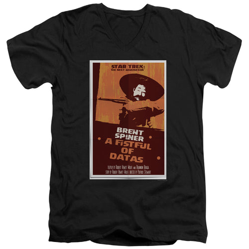Star Trek A Fistful of Datas Black V-Neck T-Shirt