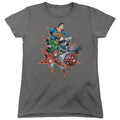 Justice League Starburst Womens T-Shirt