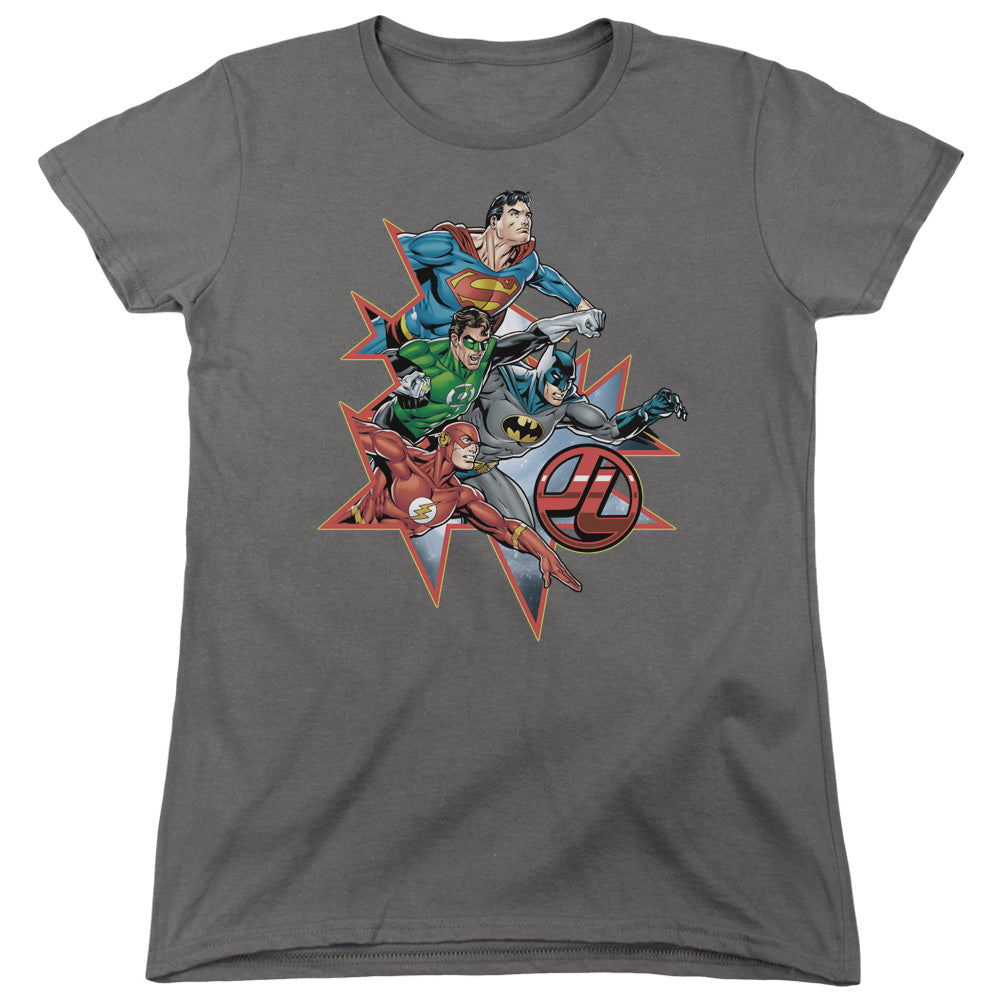 Justice League Starburst Womens T-Shirt