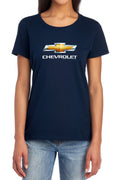Chevy Bowtie Stacked Navy Womens T-Shirt