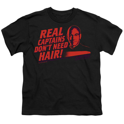 Star Trek Real Captains Don't Need Hair Youth/Toddler T-Shirt