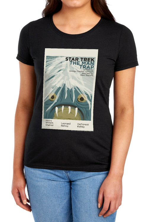 Star Trek The Man Trap Black Womens T-Shirt
