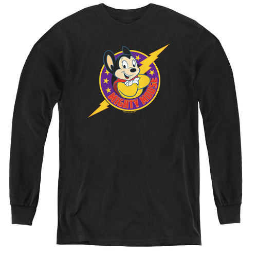 Mighty Mouse Mighty Hero Youth Long Sleeve T-Shirt