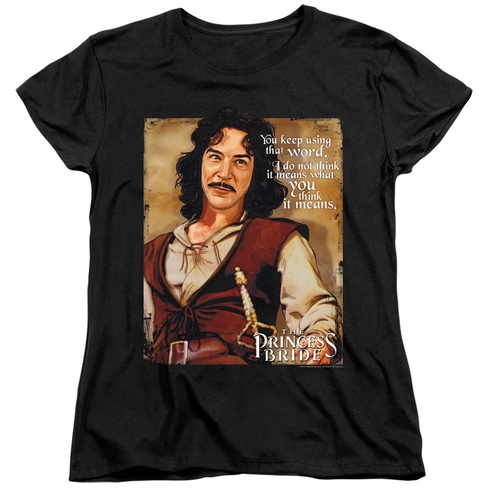 The Princess Bride Word Black Womens T-Shirt