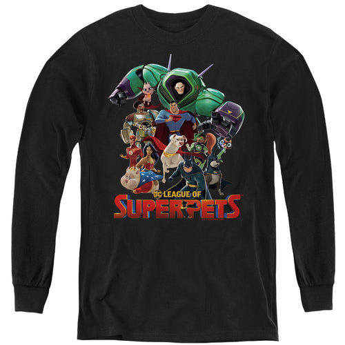 DC League of Super-Pets Super-Pet Pile Youth Long Sleeve T-Shirt