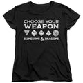 Dungeons & Dragons Choose Your Weapon Dice Womens T-Shirt