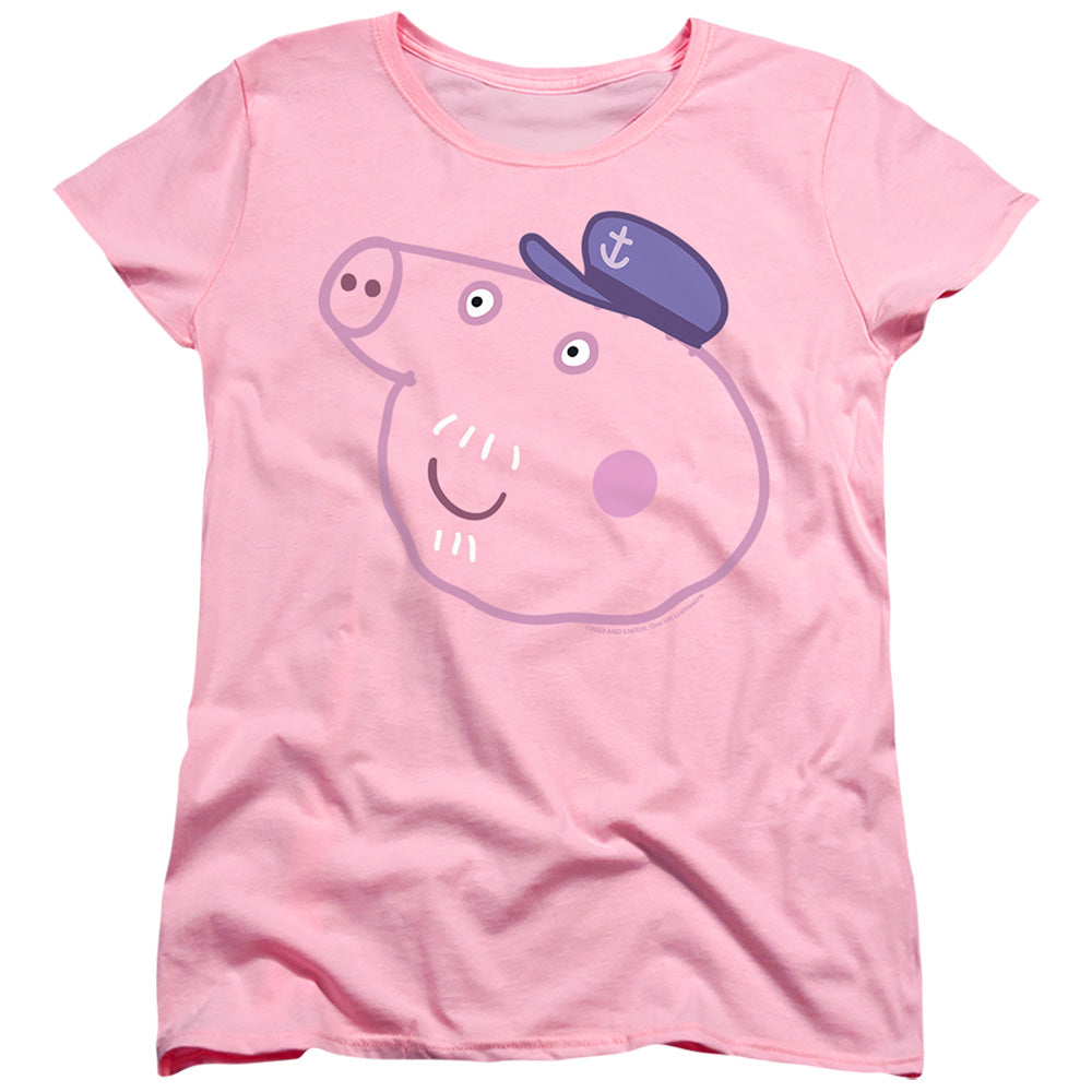 Peppa Pig Pink Out Grandpa Pig Face Womens T-Shirt