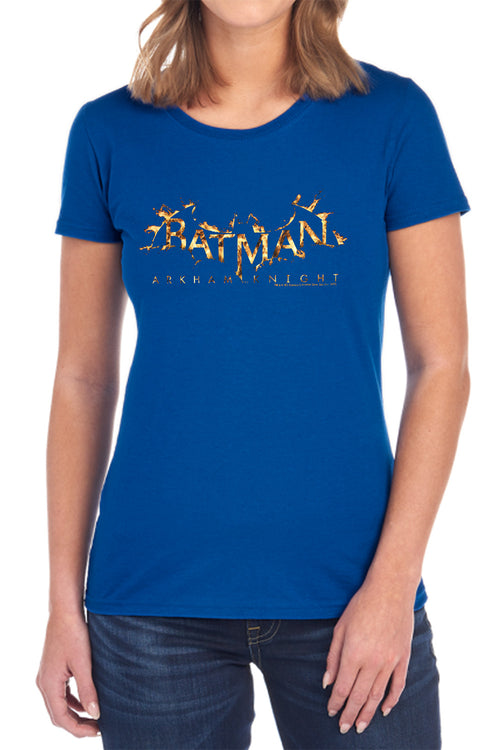 Batman Ak Flame Logo Womens T-Shirt