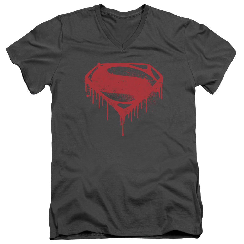 Batman v Superman Splattered V-Neck T-Shirt
