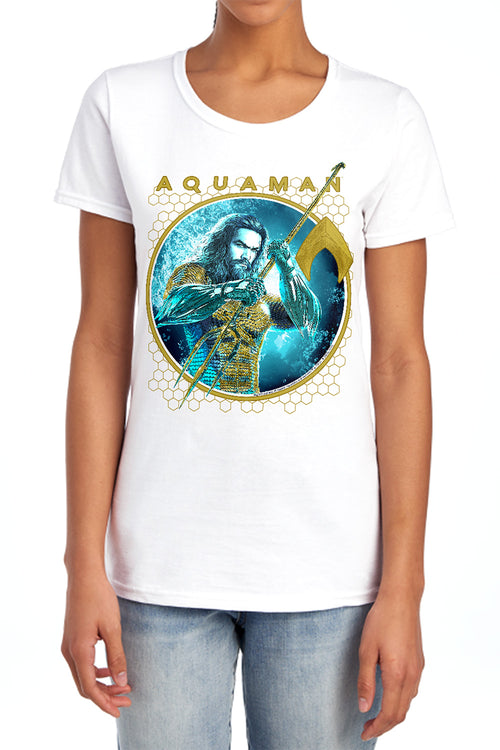 Aquaman Trident Of Neptune Womens T-Shirt