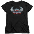 Superman Chrome Wings Shield Womens T-Shirt