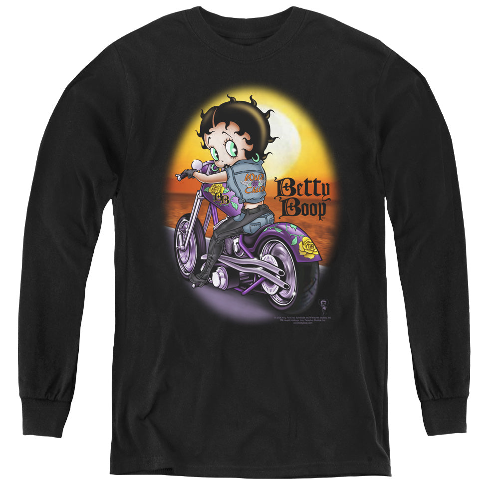 Betty Boop Wild Biker Youth Long Sleeve T-Shirt