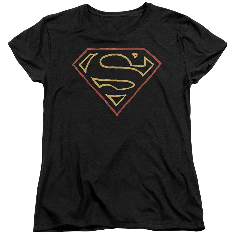 Superman Colored Shield Womens T-Shirt