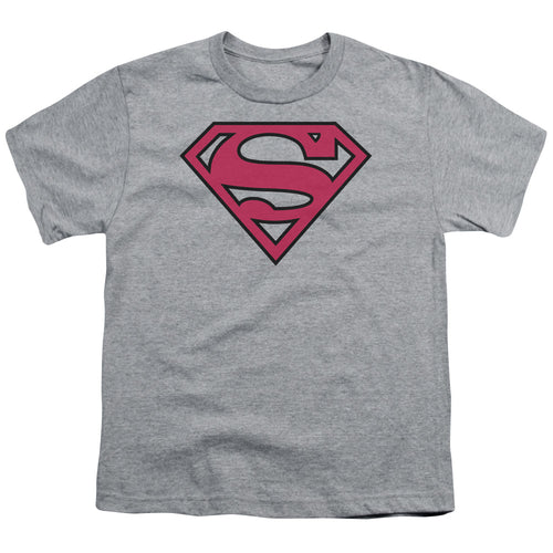 Superman Red & Black Shield Athletic Heather Youth/Toddler T-Shirt