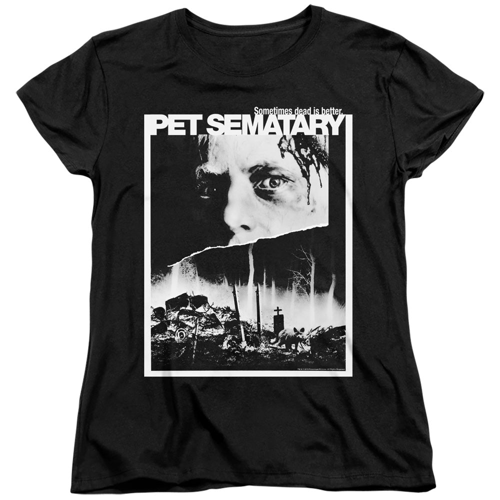 Pet Sematary Poster Black and White Womens T-Shirt