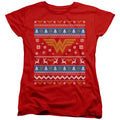 Wonder Woman Ugly Christmas Logo Womens T-Shirt