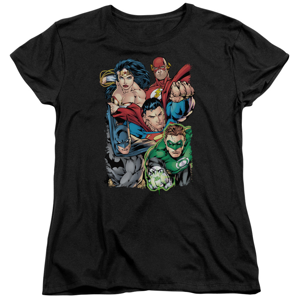 Justice League Break Free Womens T-Shirt