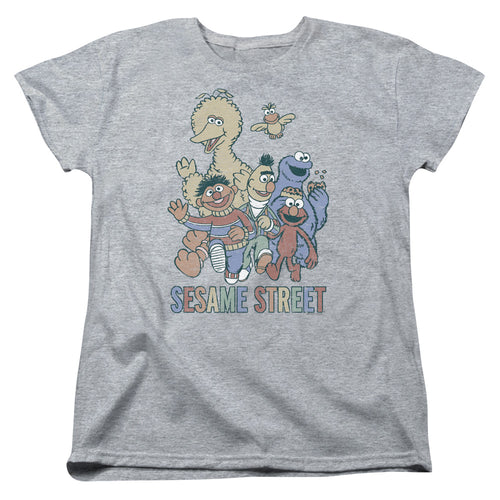 Sesame Street Colorful Group Womens T-Shirt