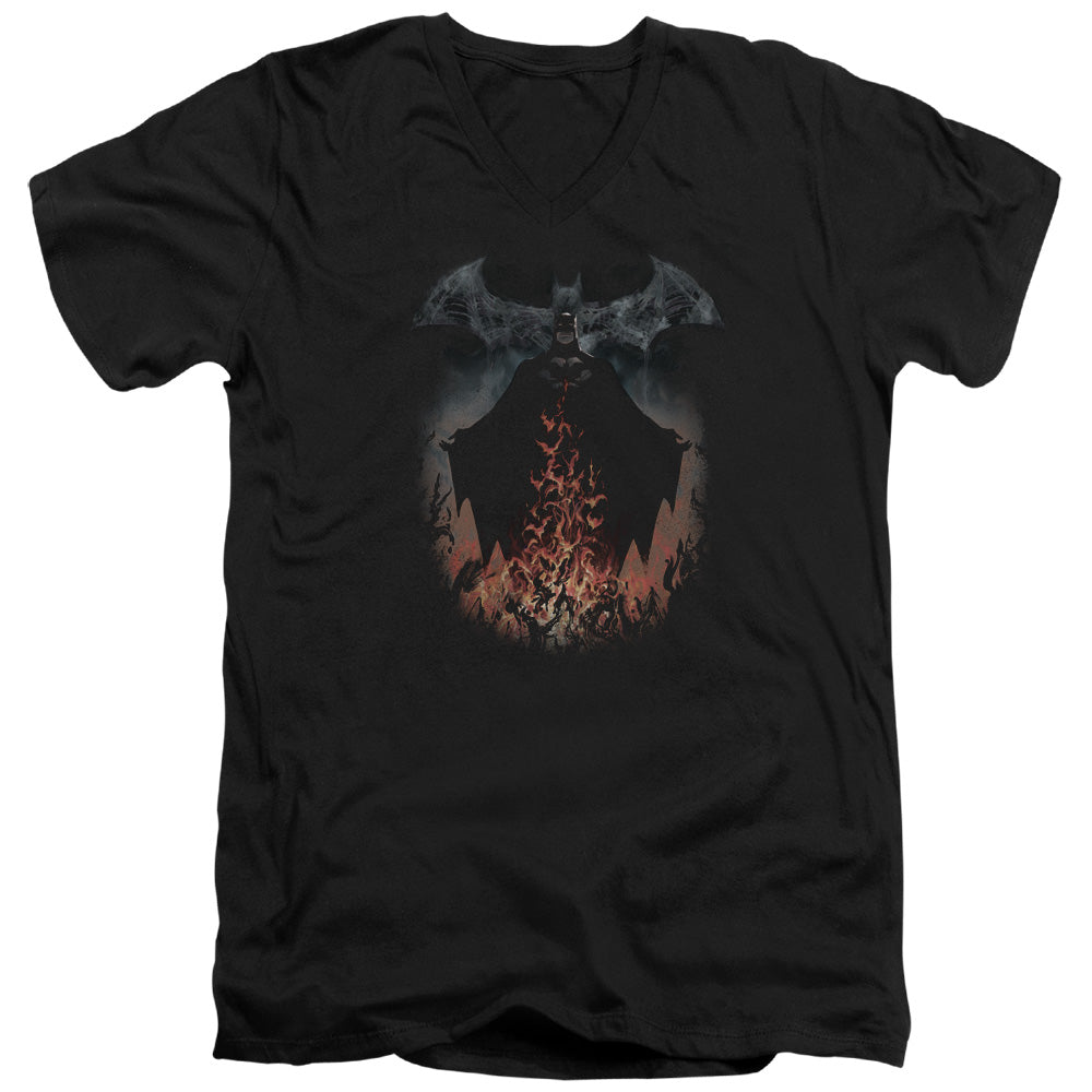 Batman Smoke & Fire V-Neck T-Shirt