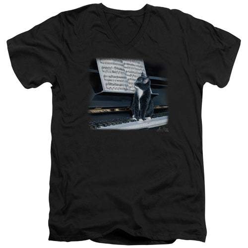 Wild Wings Kitten on the Keys V-Neck T-Shirt
