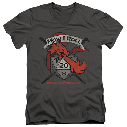 Dungeons & Dragons How I Roll D and D V-Neck T-Shirt