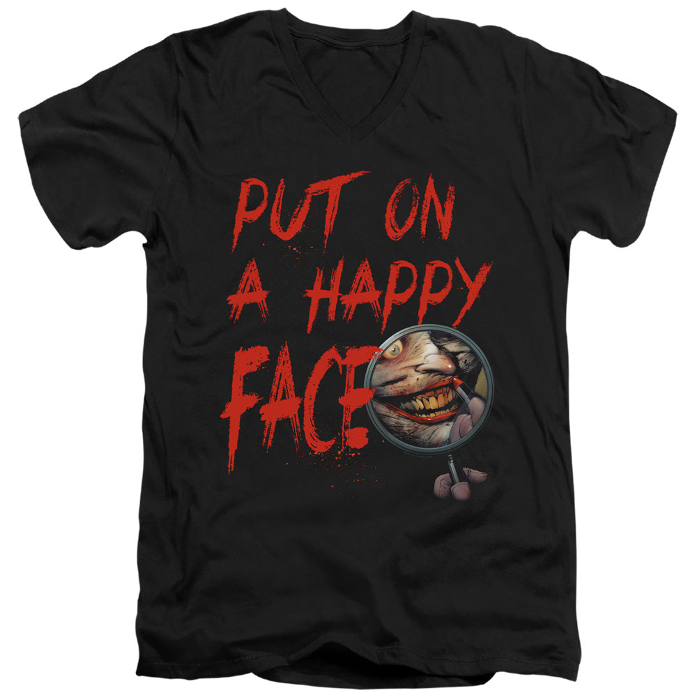 Batman Happy Face V-Neck T-Shirt