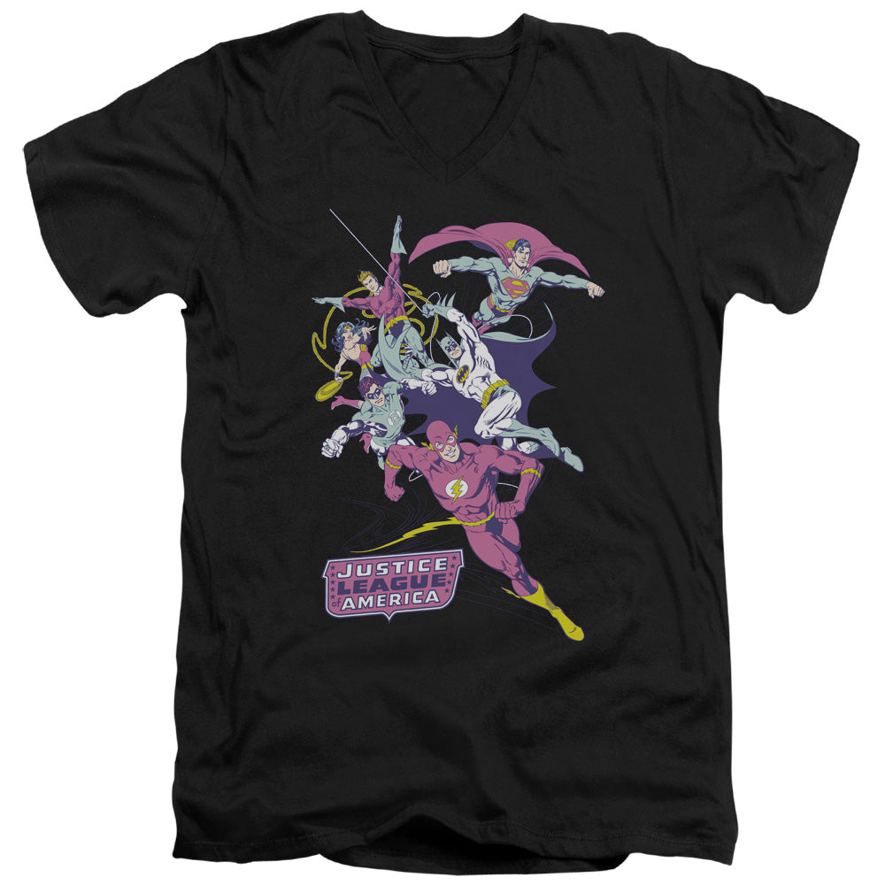 Justice League Colorful League V-Neck T-Shirt