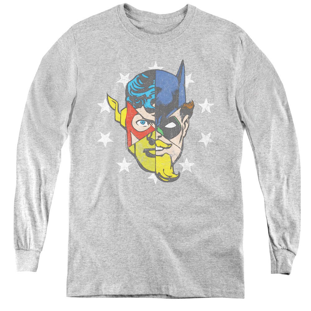 Justice League Face Off Youth Long Sleeve T-Shirt