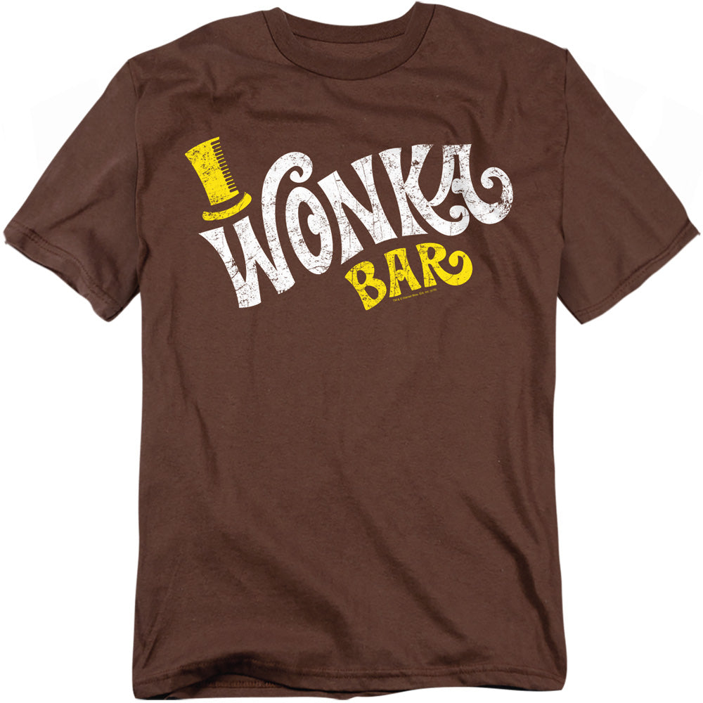 Willy Wonka & the Chocolate Factory Wonka Bar on Brown T-Shirt