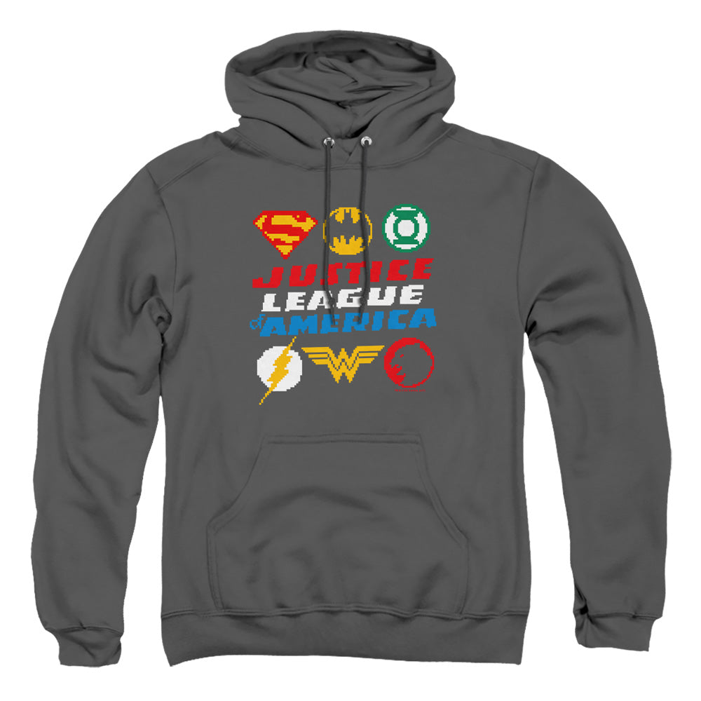 Justice League Pixel Logos Pullover Hoodie