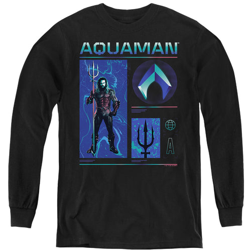 Aquaman Aquaman Stats Youth Long Sleeve T-Shirt