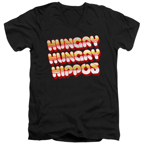 Hungry Hungry Hippos Hungry Vintage Logo V-Neck T-Shirt