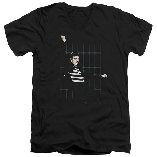 Elvis Presley Blue Bars V-Neck T-Shirt