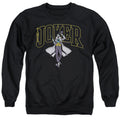 The Batman Joker Varsity on Black Crewneck Sweatshirt