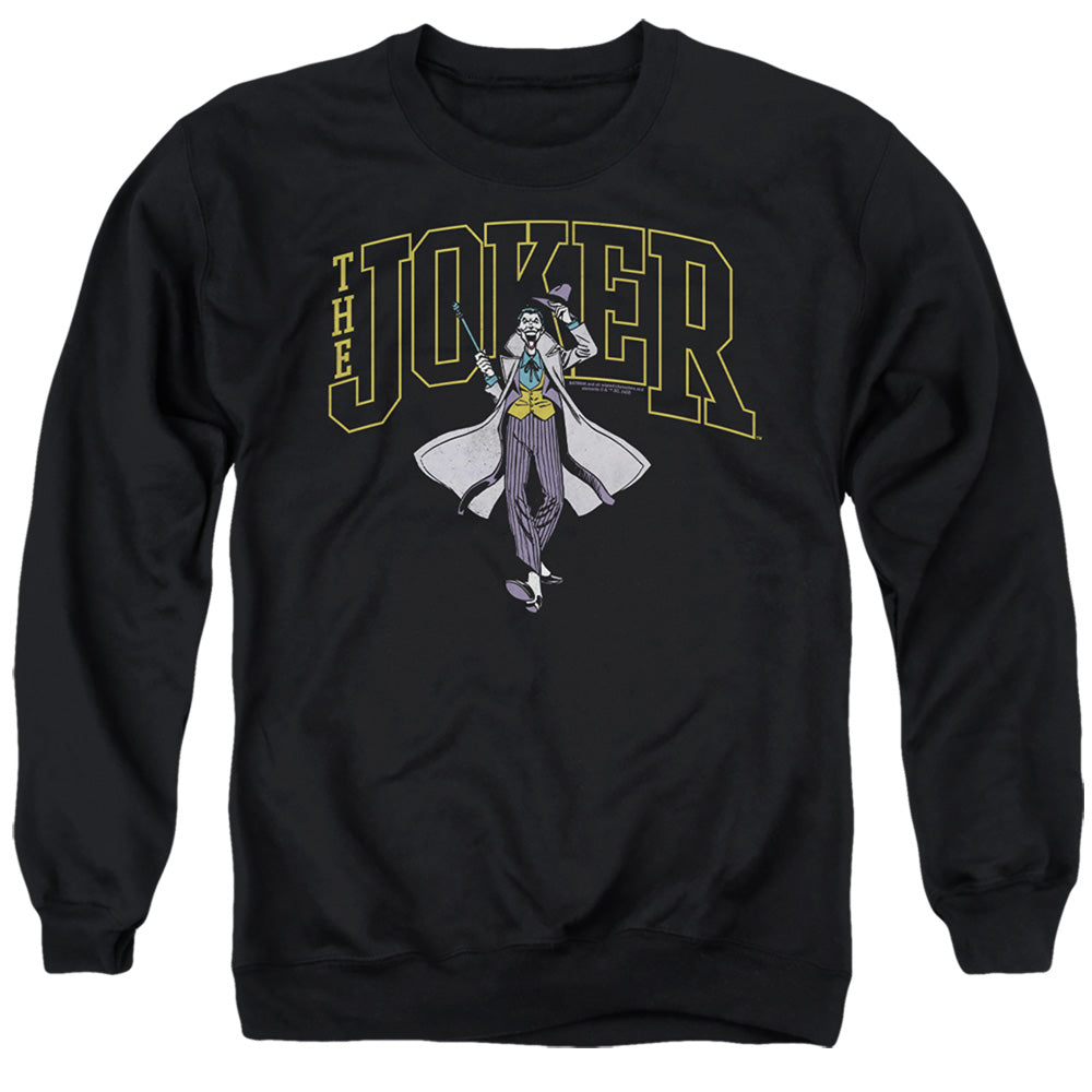 The Batman Joker Varsity on Black Crewneck Sweatshirt