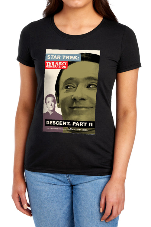 Star Trek Descent Part II Black Womens T-Shirt