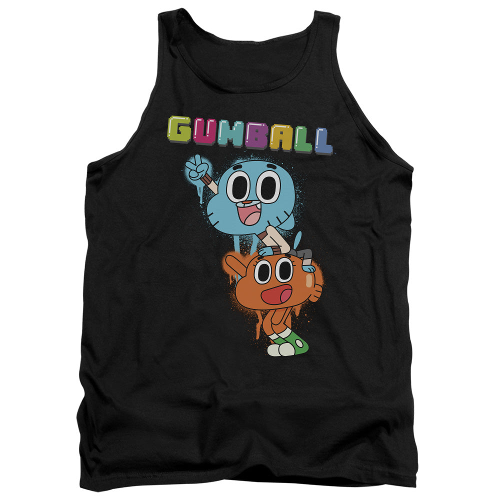 The Amazing World of Gumball Gumball and Darwin Spray Paint Tank Top