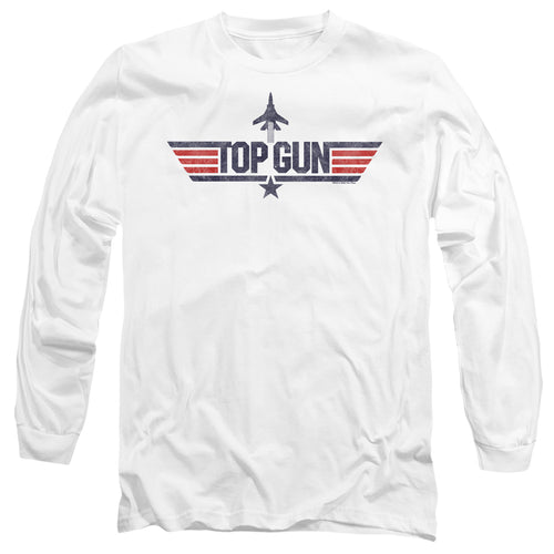 Top Gun Logo White Long Sleeve T-Shirt