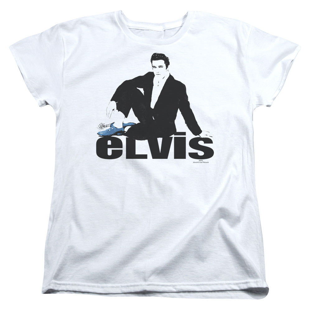 Elvis Presley Blue Suede Womens T-Shirt