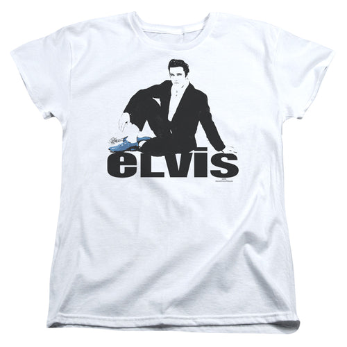 Elvis Presley Blue Suede Womens T-Shirt