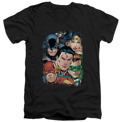 Justice League Up Close And Personal V-Neck T-Shirt