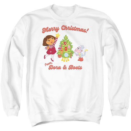 Dora the Explorer Happy Holidays From Dora And Boots Crewneck Sweatshirt