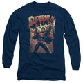 Superman Lift Up Navy Long Sleeve T-Shirt