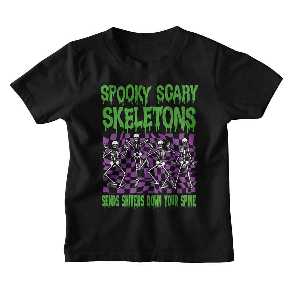 Spooky Scary Skeletons Checkers Youth/Toddler T-Shirt
