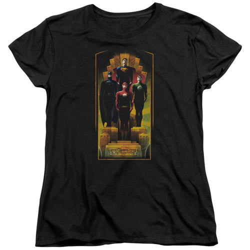 Justice League Deco Womens T-Shirt