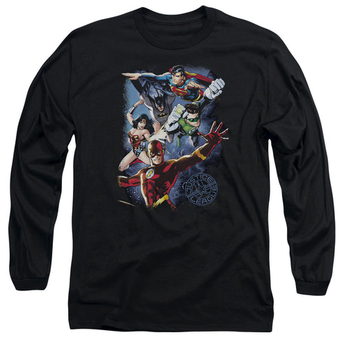 Justice League Galactic Attack Color Long Sleeve T-Shirt
