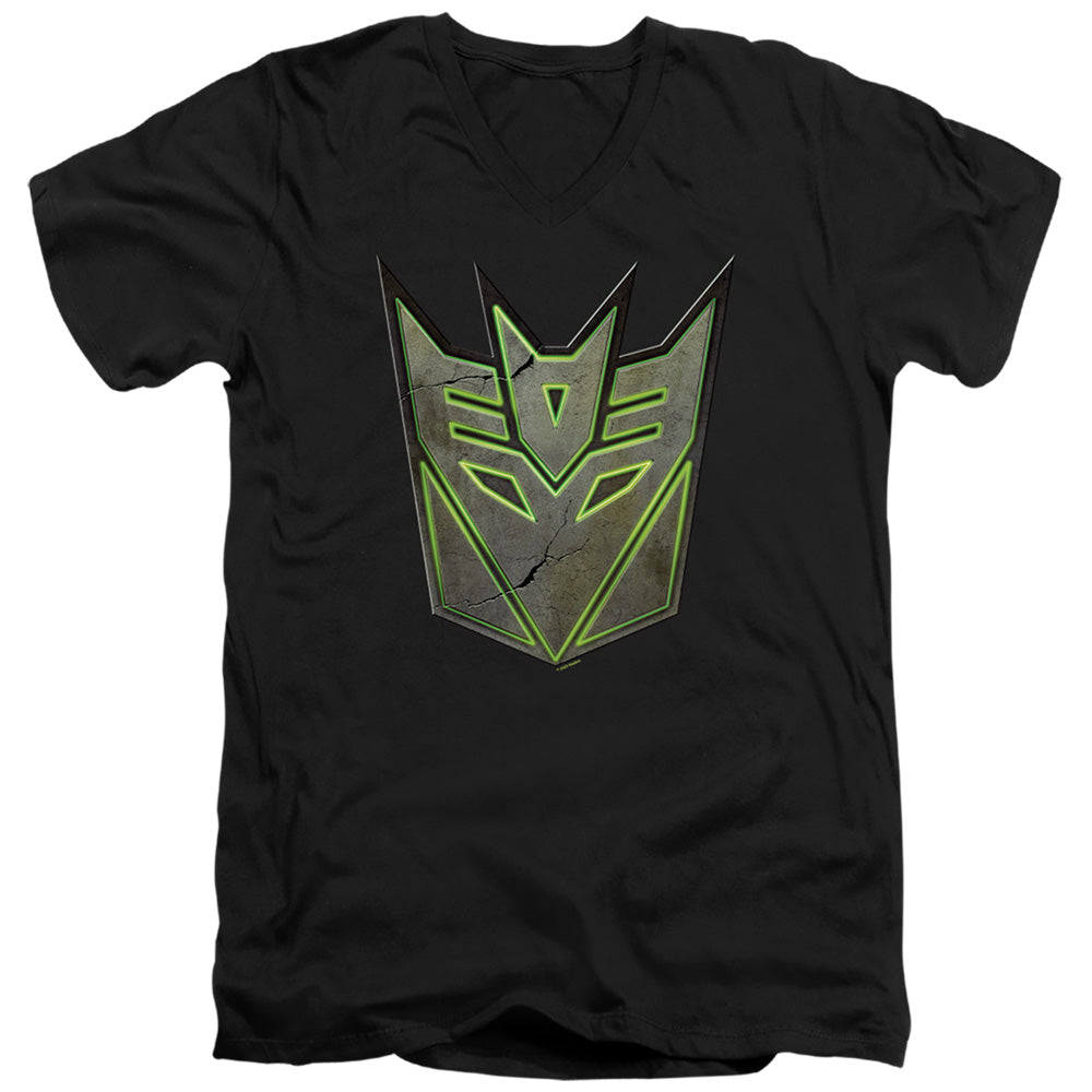 Transformers Glowing Decepticon Logo V-Neck T-Shirt