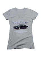 Gray 6000 SUX Bigger is Better Juniors V-Neck T-Shirt