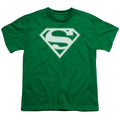 Superman Green & White Shield Kelly Green Youth/Toddler T-Shirt